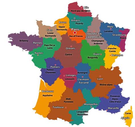 Régions De France • Voyages Cartes