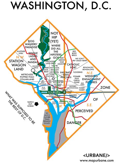 Red line metro dc map. Washington, DC: Neighborhood Culture Map - Urbane Map Store
