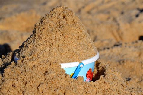 Beach Bucket With Sand Stock Image Image Of Seaside 43449621