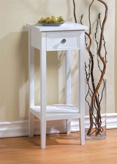 Tall nightstands can be a perfect fit for popular tall beds. small 12" white sofa End side bedside Table Nightstand drawer Shelf plant stand #generic #whit ...