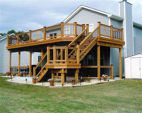 Modern two storey house with roof deck with 3 bedrooms and additional 2 bedrooms in the future. Two Story Deck | Houzz