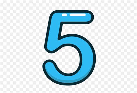 Blue Five Number Numbers Study Icon Number 5 Clipart Stunning