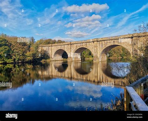 Aqueduct Bridge Reflections Over The River Lune Stock Photo Alamy