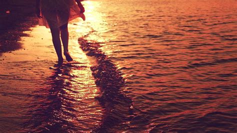 Wallpaper Sunlight People Sunset Sea Water Reflection Beach
