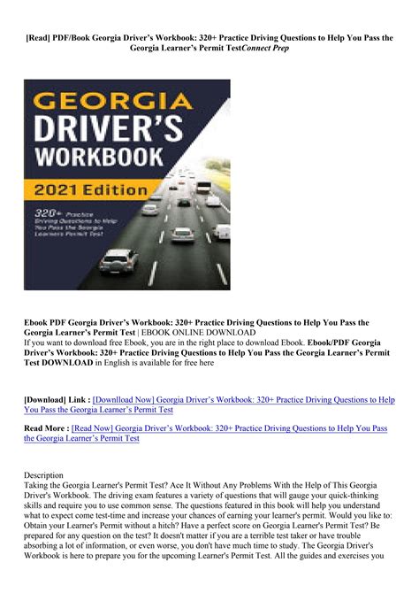 Download Book Georgia Drivers Workbook 320 Practice Driving