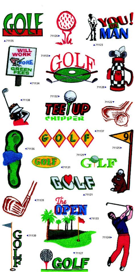 Golf Machine Embroidery Design Patterns Sport Embroidery Etsy