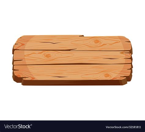 Blank Wooden Signboard Rectangular Shape Wood Vector Image
