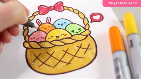 Cute Easter Basket Drawing Tutorial With Video Tatyana Deniz