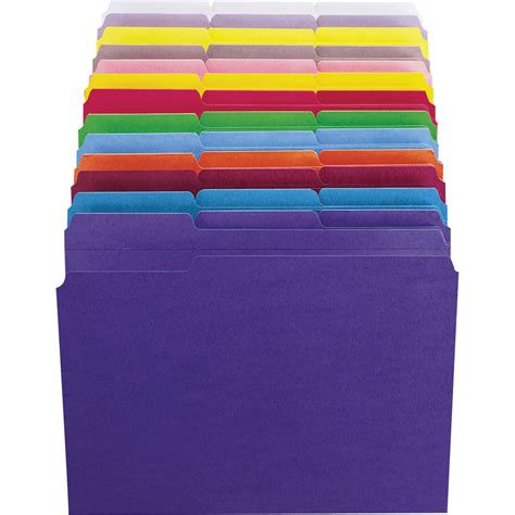 Smead Colored 13 Tab Cut Legal Recycled Top Tab File Folder Top Tab