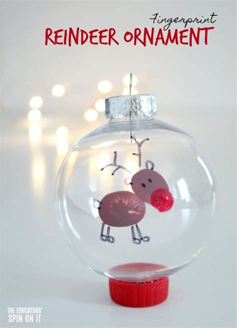 Adorable Fingerprint Reindeer Ornament To Make With Your Child