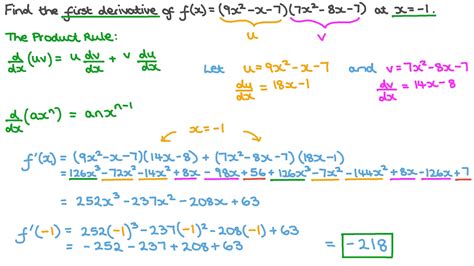 Question Video Finding The First Derivative Of Polynomial Functions