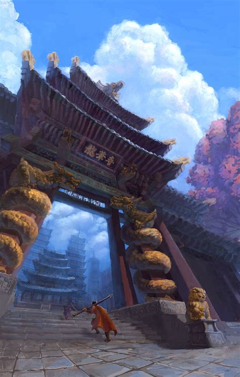Temple Gate By Dea Bum Kim On Artstation Fantasy City Fantasy Places