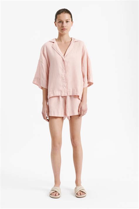 Nude Lucy Lounge Linen Shorts Guava