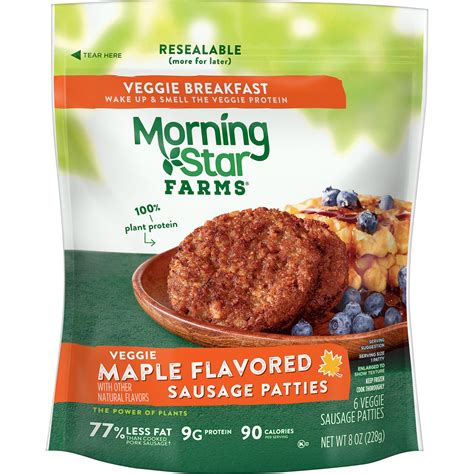Morningstar Farms Meatless Sausage Patties Plant Based Protein Frozen