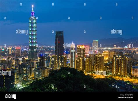 City Skyline And Taipei 101 Building In The Xinyi District Taipei