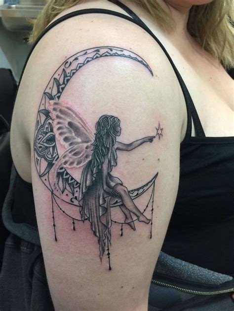 It's suggested that you incorporate some natural elements with your butterfly. Fairy tattoo | Fairy tattoo, Tattoos, Moon tattoo