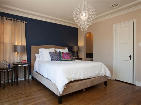 Blue Accent Wall In Contemporary Neutral Bedroom Hgtv