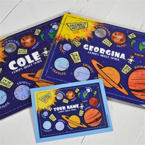 Our space jigsaw puzzles are out of this world from spaceships and planets to aliens! Personalised Learn About Space Wooden Jigsaw Puzzle ...