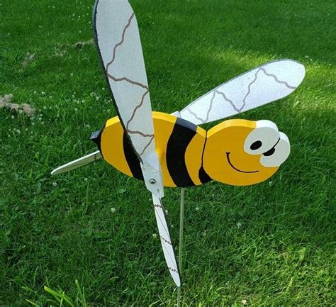 Large Hand Made 20 Whimsical Bumble Bee Whirligig Etsy Whirligig