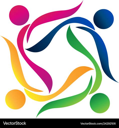 Teamwork Charity People Logo Royalty Free Vector Image
