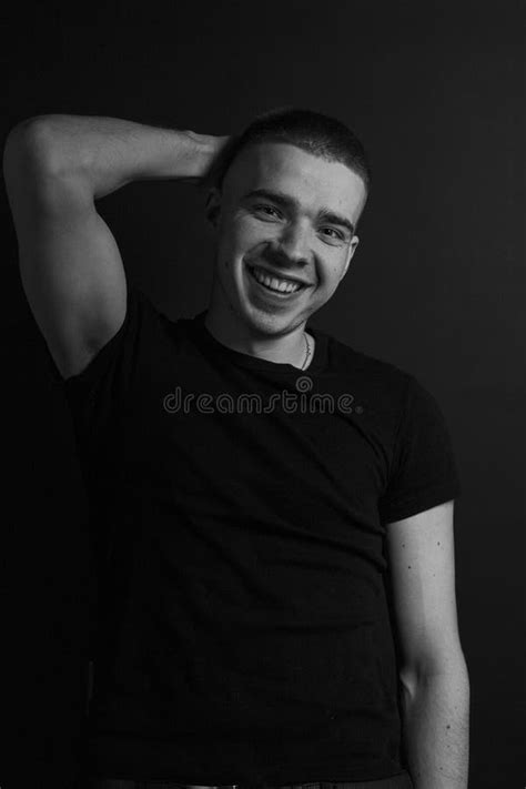 Black And White Emotional Portrait Young Man Stock Image Image Of