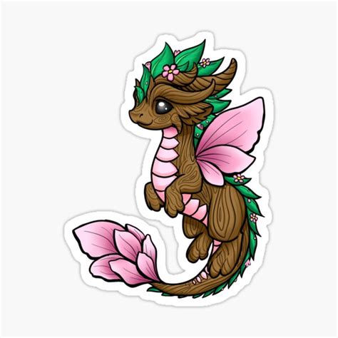 Flower Dragon Elemental Sticker For Sale By Bgolins Redbubble