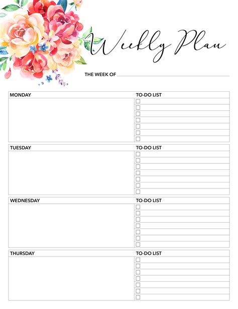 Printable Planner Pages Calendar Printables