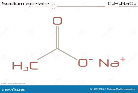 Molecule Of Sodium Acetate Stock Vector Illustration Of Infographic