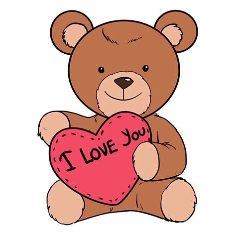Teddy Bear Holding Heart Drawing Hughes Abightly