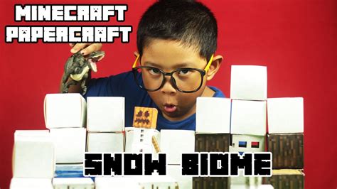 Minecraft Papercraft Snow Biome Assembly And Review Youtube