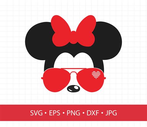 Minnie Mouse With Sunglasses Svg