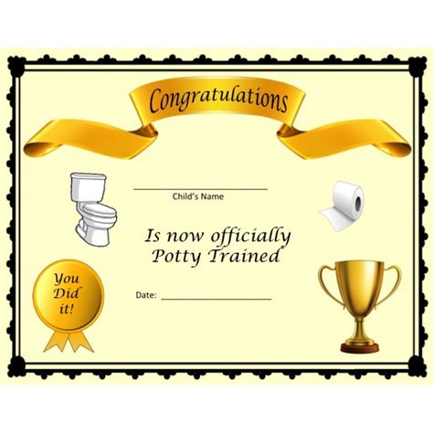 Potty Training Certificate Free Printables Training Certificate