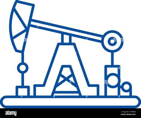Oil Industry Line Icon Concept Oil Industry Flat Vector Symbol Sign