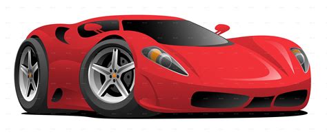 red hot european style sports car cartoon  jeffhobrath