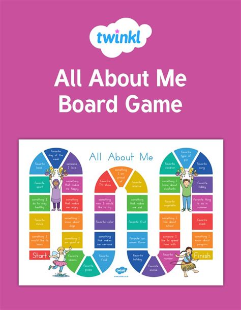 All About Me Board Game Printable