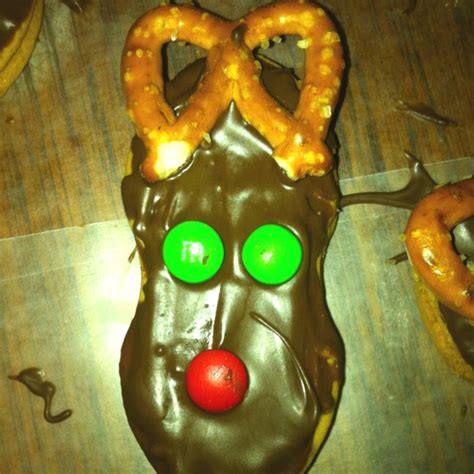 1 package nutter butter cookies candy quick melting chocolate (or any chocolate for melting)… Rudolf cookie. Nutter butter dipped in chocolate with mini ...