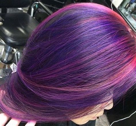 Purple Hair With Pink Highlights Pravana Planetsolsalon Purple Pink