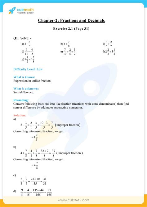 Ncert Solutions For Class 7 Maths Chapter 2 Fractions And