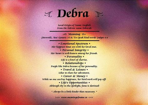 Meaning of name Debra | Names with meaning, Meaning of my ...
