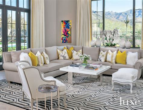 Gray And White Mediterranean Living Room Luxe Interiors Design