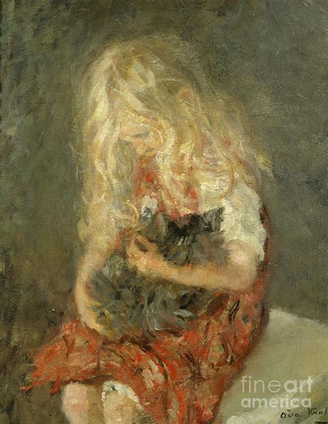Girl With Cat 1897 Painting By Oda Krohg Pixels