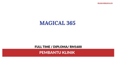 Feel free to find yor best job, kerja kosong, jawatan kosong, job opportunities, job openings in malaysia. Jawatan Kosong Terkini Magical 365 ~ Pembantu Klinik ...