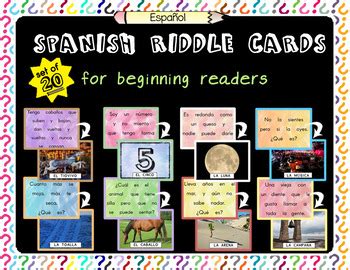 Synonym words of riddles in spanish : 20 Spanish Riddle Cards for Beginning Readers | TpT