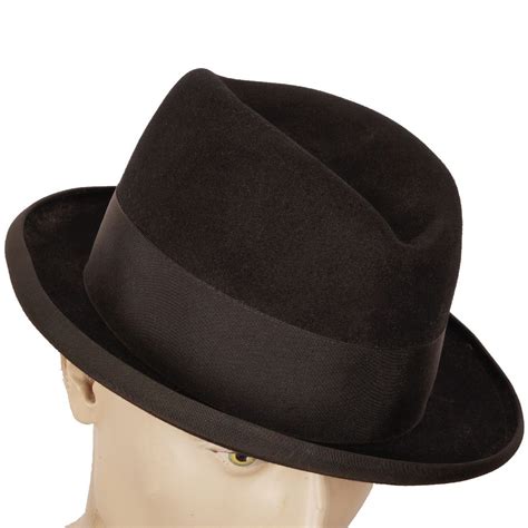 Vintage 1950s Mens Royal Stetson Homburg Fedora Hat Black 7 12 Xl