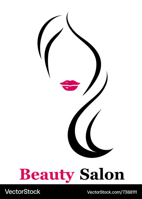 Beauty Salon Icon With Woman Silhouette Royalty Free Vector