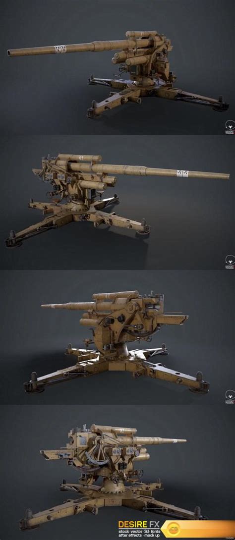 Desire Fx 3d Models 88mm German Flak Artillery 3d Model