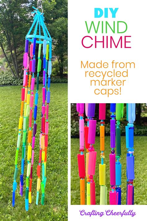 Create A Colorful And Fun Wind Chime Using Recycled Marker Caps The