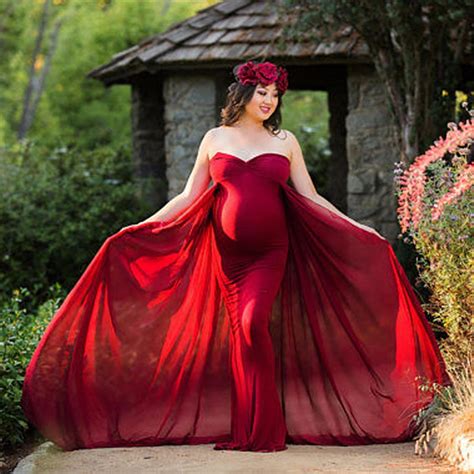 Pregnant Women Pregnancy Dress For Photo Shoot Sexy Shoulderless Maxi Maternity Gown Clothes