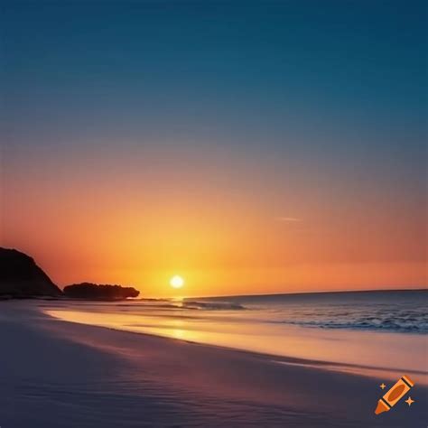 Golden Hour Beach Sunrise Photograph On Craiyon