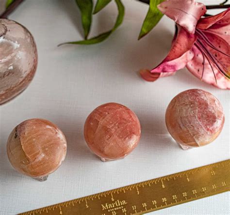 Rose Calcite Spheres The Crystal Apothecary Co